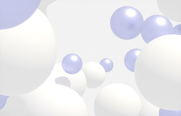 Beauty fashion background with floating white sphere for cosmetic product display. 3d rendering.