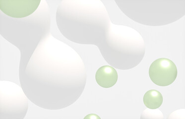 Beauty fashion background with floating white sphere for cosmetic product display. 3d rendering.