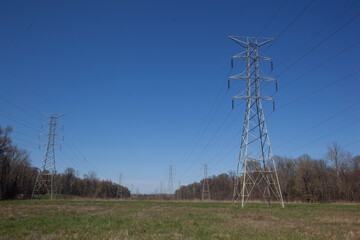 Power Lines with blue sky