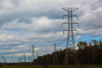 Power Lines with blue sky