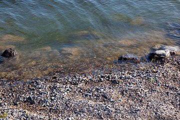 Rocks and pebbles by the water