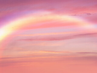  rainbow  pink sunset sun light on clouds sky nature background
