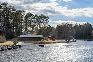 lake vaettern near domsand in habo, sweden