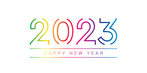 2023 colorful typography happy new year holiday background