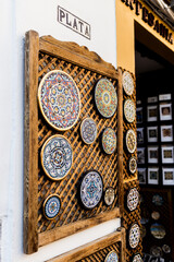 Traditional Andalusian colorful ceramics plates