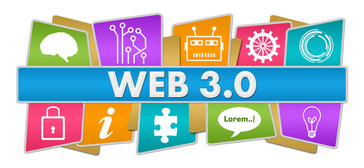 Web Three Point Zero Colorful Squares Technology Top Bottom 