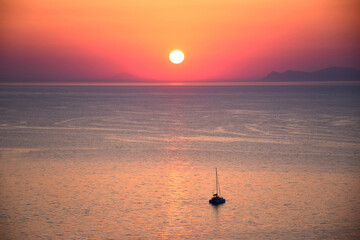 Sunset from Oia in Santorini
