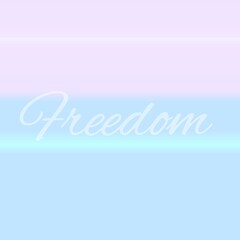 Font of Freedom. Italic Black text. An inscription or phrase, on a colored gradient background.
