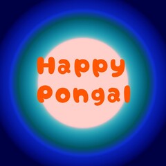 Pongal Holiday. Text on a beautiful background. Festive illustration of a Happy Pongal for the festival