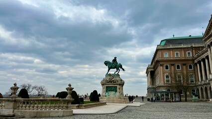 Buda Castle is the old part of the city where the Royal Palace is located Historical Museum and other attractions monuments of sculpture buildings and fountains 03.04.22 Budapest Hungry 