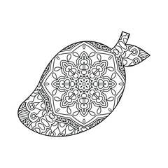 Mandala Mango Coloring Page For Kids
