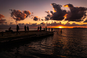 silhouette of a couple on the beach, sunset, Sicilia