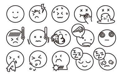 Vector icon of illness symptoms.