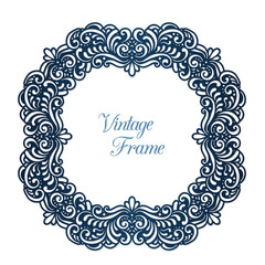Lace oval frame in Victorian style, Vintage decor element, Laser cut template, vector.