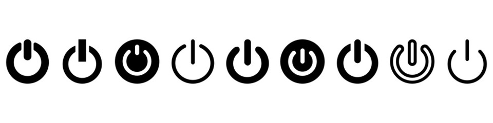 Power Button Icon Vector set. switch Illustration sign collection. start symbol or logo.