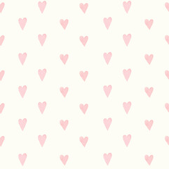 Watercolor heart seamless pattern. Romantic wallpaper. Happy valentine day. Love background