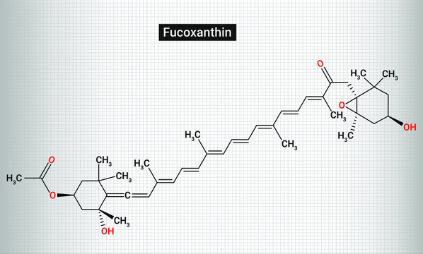 Fucoxanthin is a xanthophyll with the chemical formula C42H58O6.
