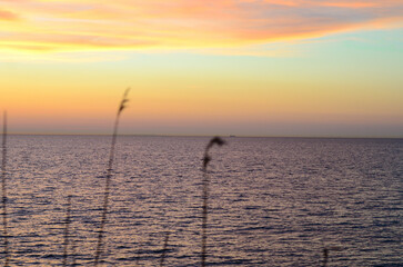 Sonnenuntergang Bakenberg Ostsee Insel Rügen Deutschland April 2022