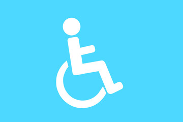 Walkway for disabled people on blue background (vector image)