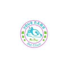 Obraz premium pet supplies shop icon, retro pet shop stamp