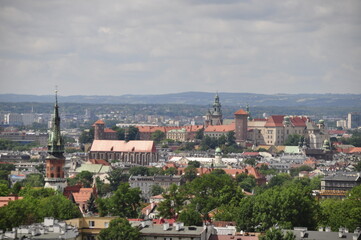 Fototapeta na wymiar Kraków, panorama miasta z Kopca Krakusa, 