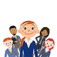 Naklejka premium 女性中心のチーム 