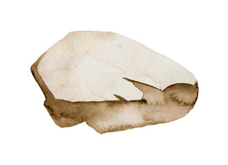 Watercolor stone on a white background.