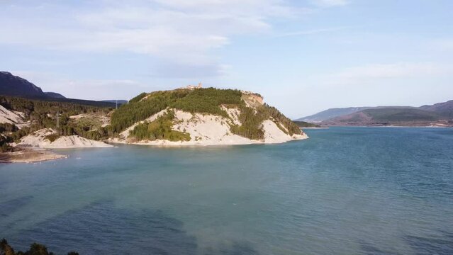 water lake in yesa, navarre, spain