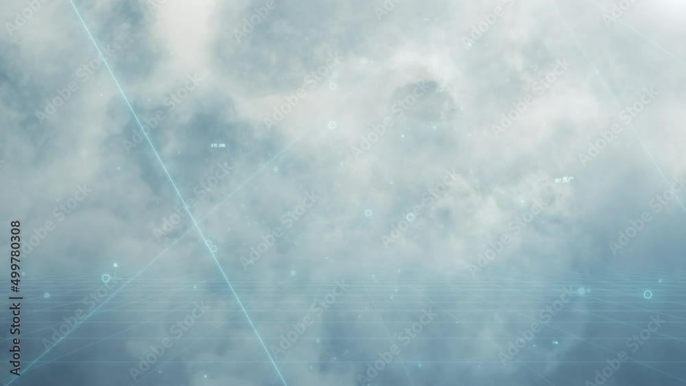 Wall mural blue clouds passing through the sky loop. soft clouds fly in the sky background seamless loop animat