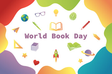 World book day background. Vector illustration