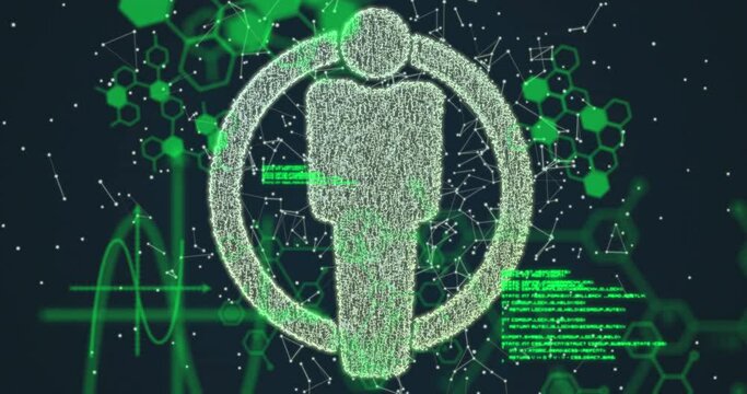 Animation of people icon over data processing