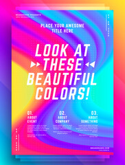 Modern abstract cover design template vibrant color shapes composition for flyer, banner, brochure and poster. Eps10 vector illustration.