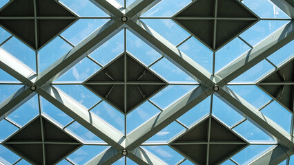 Modern architecture. Detail of futuristic roof structure