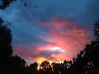 sunset in the mountains