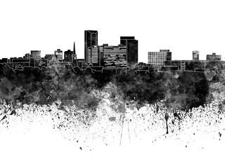 Lexington skyline in black watercolor