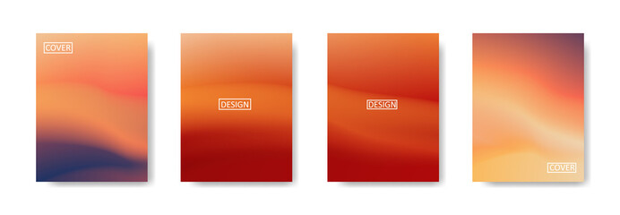 Naklejka premium Set of abstract background with beautiful gradation color, colorful background for poster flyer banner backdrop.vertical banner.cool fluid background vector illustration