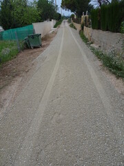 Newly Crushed Stone on Road