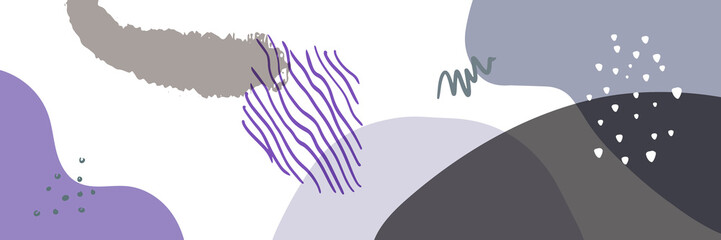 Beautiful abstract social media quote text post template with minimal organic shapes composition in trendy contemporary collage style, can be used also as flyer, card cover.