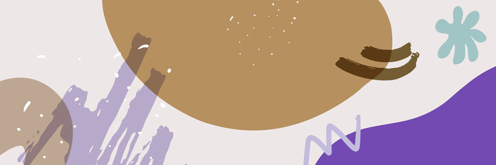 Beautiful abstract social media quote text post template with minimal organic shapes composition in trendy contemporary collage style, can be used also as flyer, card cover.