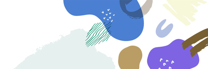 Beautiful abstract social media quote text post template with minimal organic shapes composition in trendy contemporary collage style, can be used also as flyer, card cover.