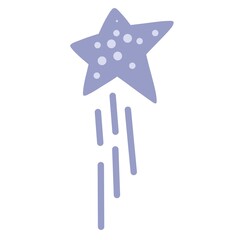 Obraz premium Shooting star. Comet tail or star trail. Meteorite, space. Hand draw illustration isolated on the white background.