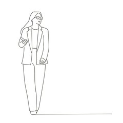 Business woman walk step forward.