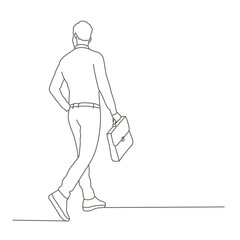 Man with briefcase walking away.