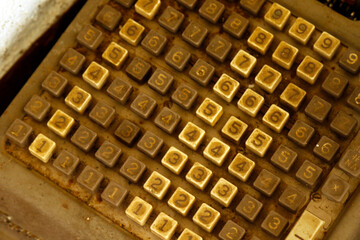 old cash register keyboard - typewriter