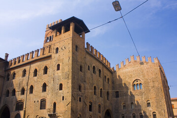 Palace of King Enzo ( or Palazzo Re Enzo) at Piazza Maggiore in Bologna, Italy