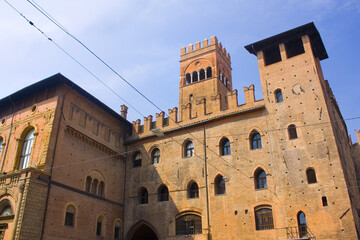 Palace of King Enzo ( or Palazzo Re Enzo) at Piazza Maggiore in Bologna, Italy