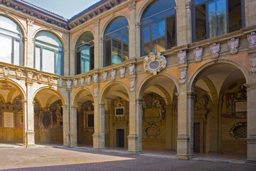 Fototapeta na wymiar Patio in University of Bologna, Italy