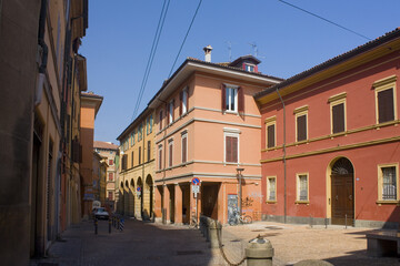 Urban life in Old Town of Bologna