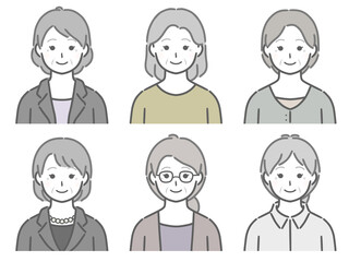 高齢女性の上半身セット