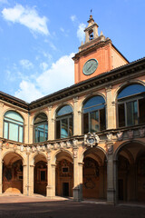 Fototapeta na wymiar Rich decoration of patio in University of Bologna
